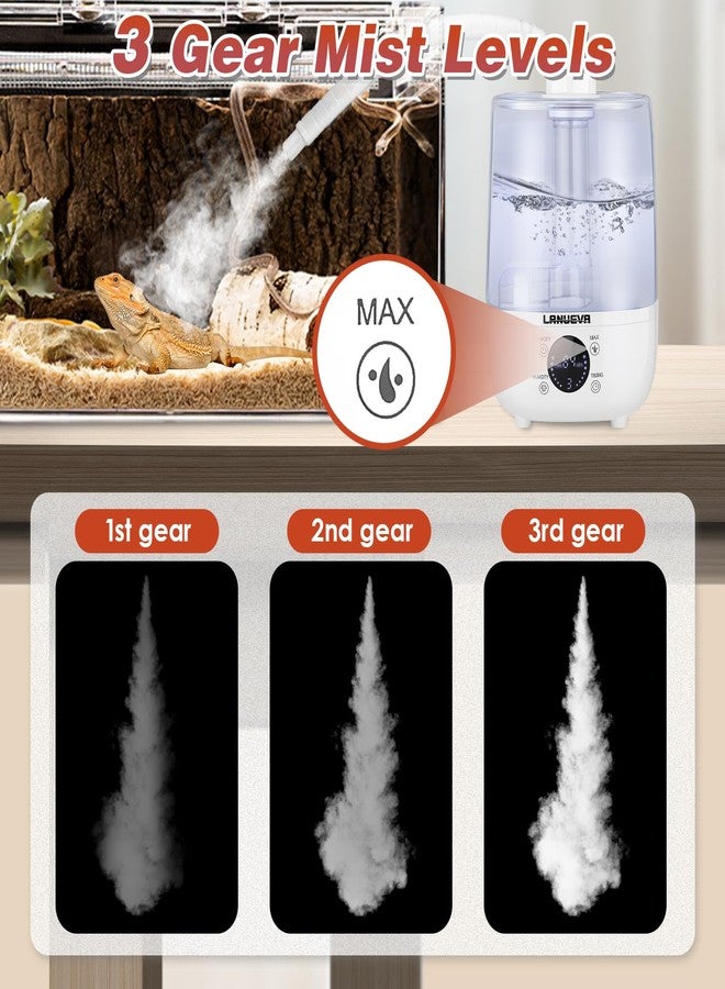 LANUEVA Reptile Humidifier with Humidity Control, Reptile Fogger with 4L Large Tank & Telescopic Hose for Terrariums, Remote Control & Touch Screen, Timing Function, for Reptiles, Green Plants (4L) - Image 4